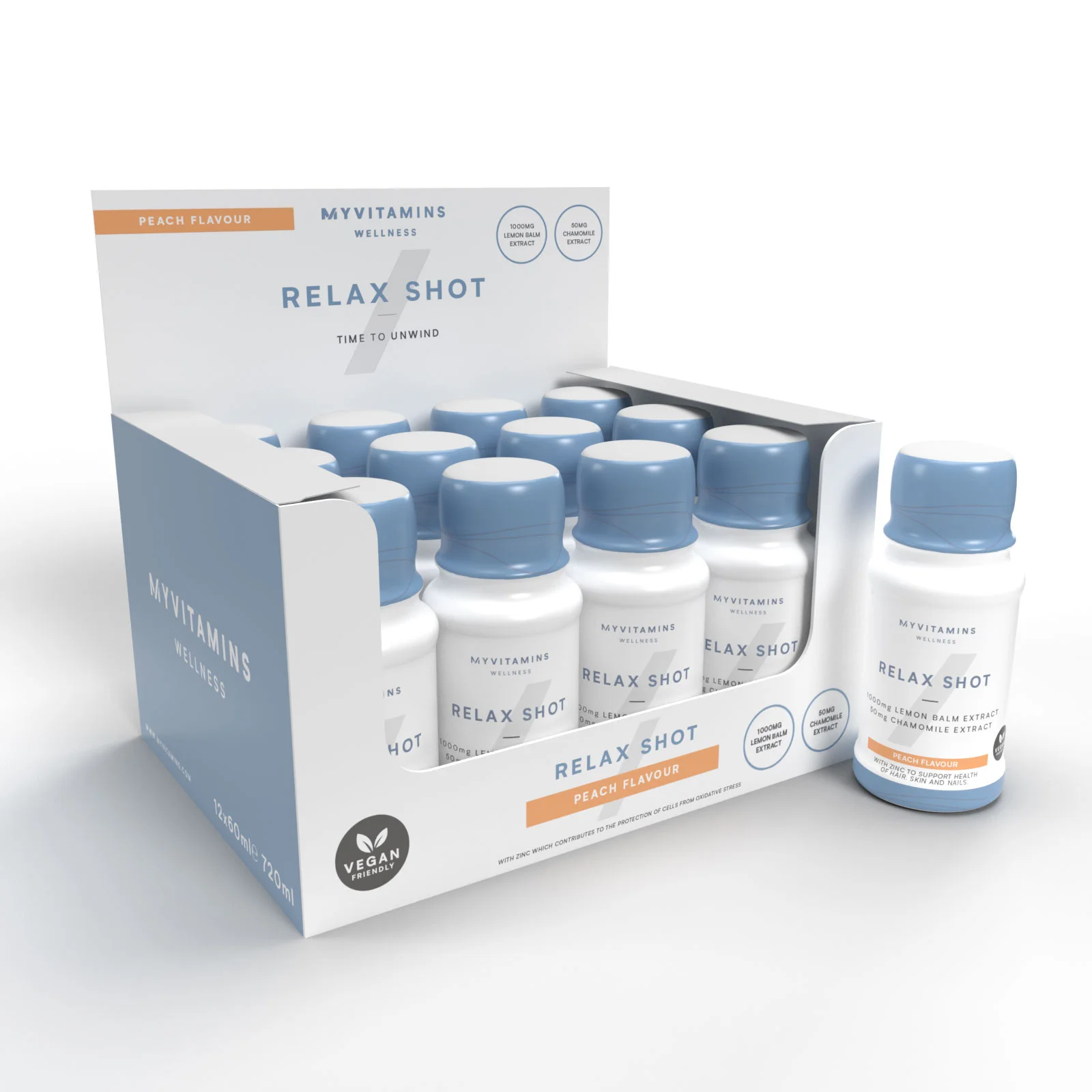 Relax Shots (Box of 12) - Peach Image 1