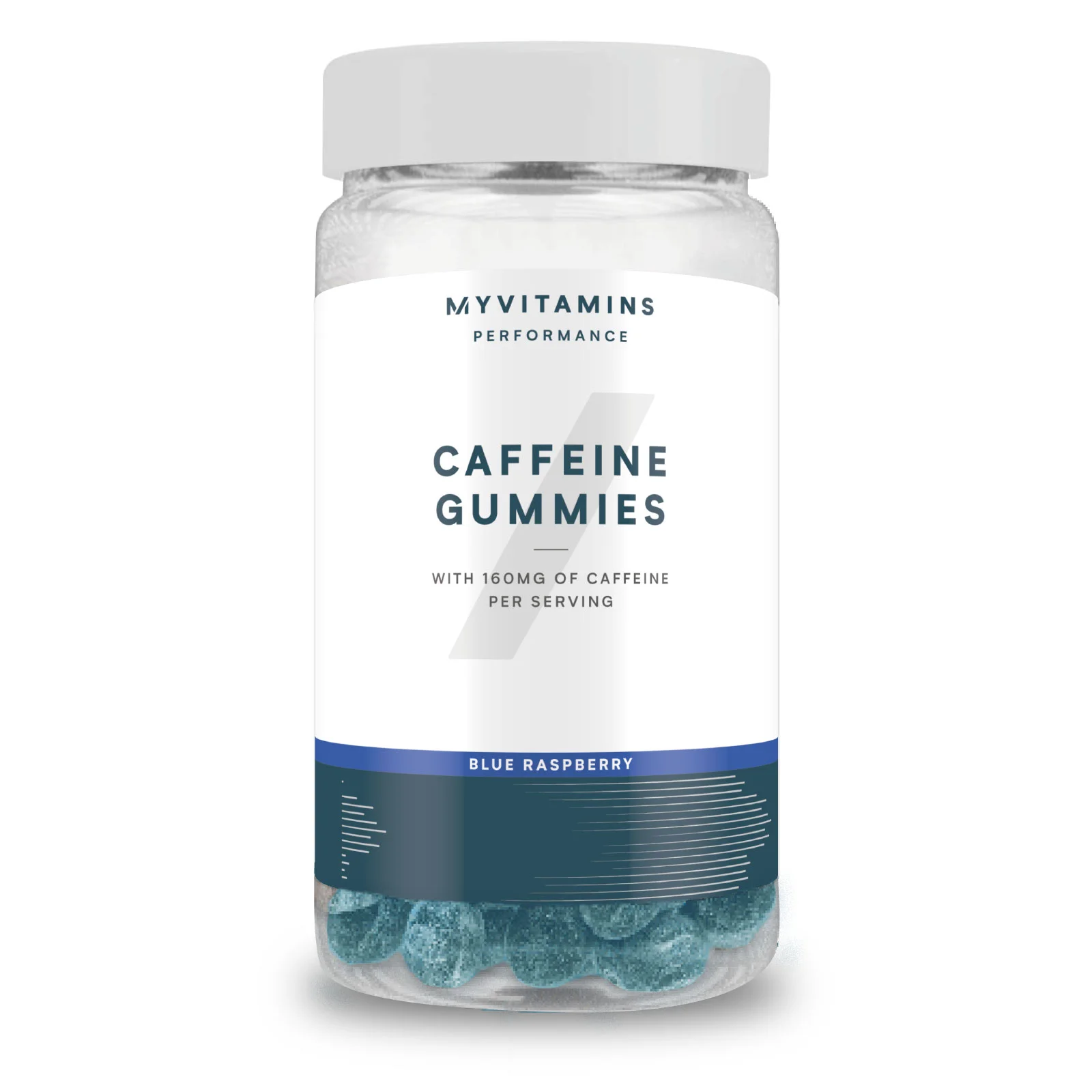 Caffeine Gummies - 60gummies - Blue Raspberry Image 1