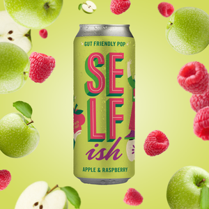 Selfish Gut Friendly Pop - Apple & Raspberry (12x330ml Cans) - Flavour Apple & Raspberry