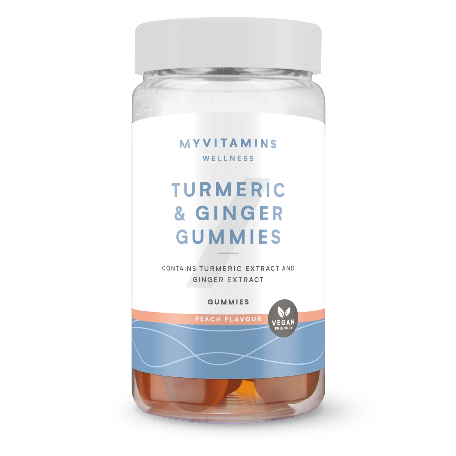 Turmeric & Ginger Gummies - 60GUMMIES, 30servings - Peach Image 1