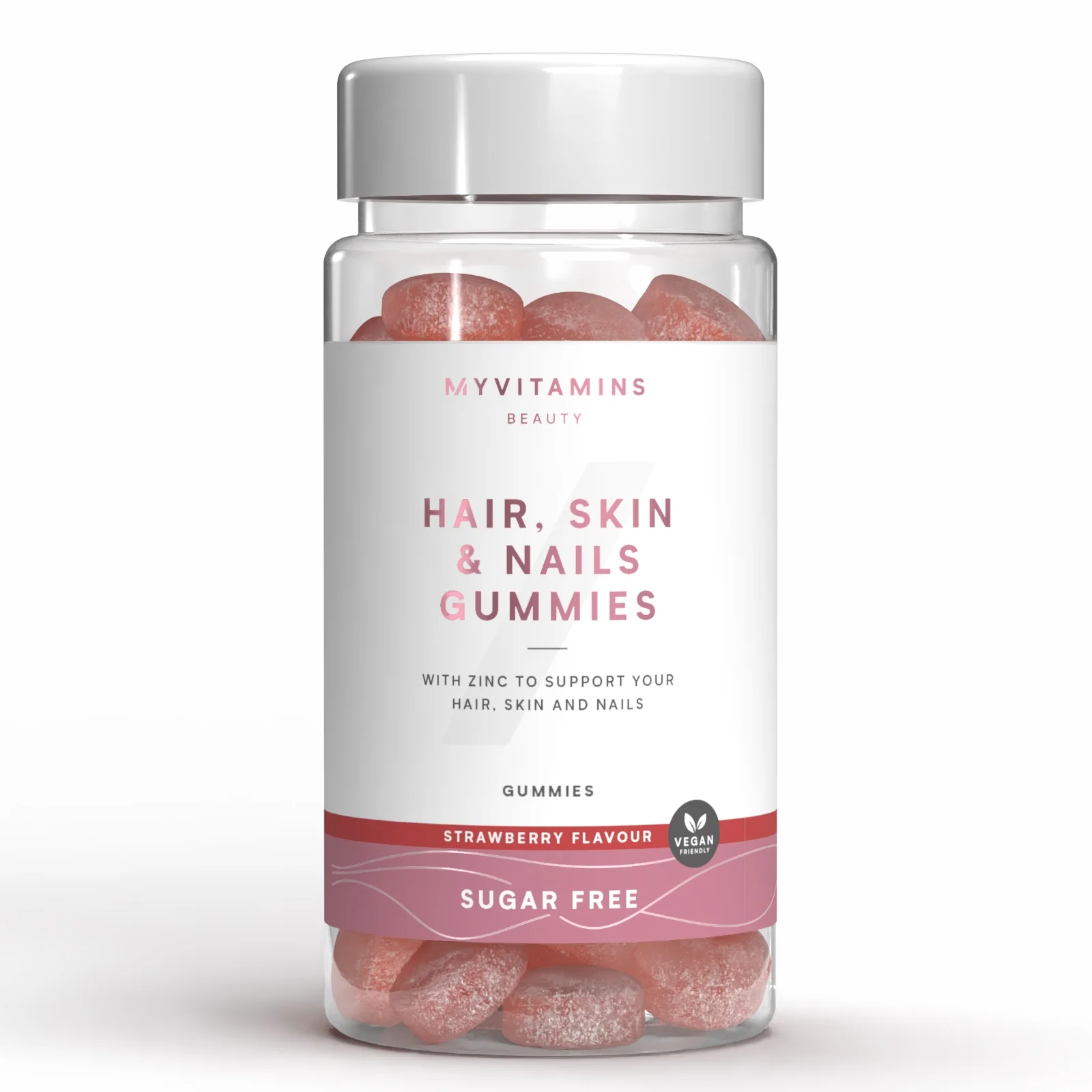 Hair, Skin and Nails Gummies - 60 Gummies - 30servings - Sugar Free Strawberry Image 1