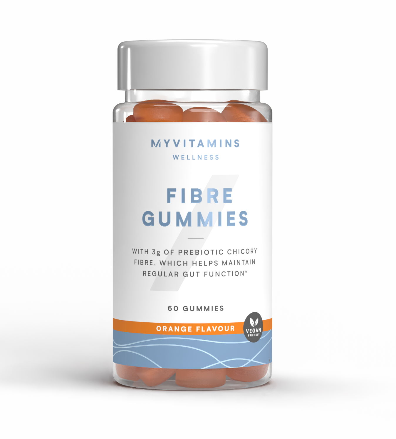 High-Fibre Gummies - 60 gummies, 30servings - Orange Image 1
